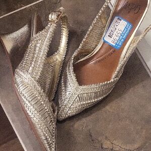 Elegant Silver Women's Slingback Heels